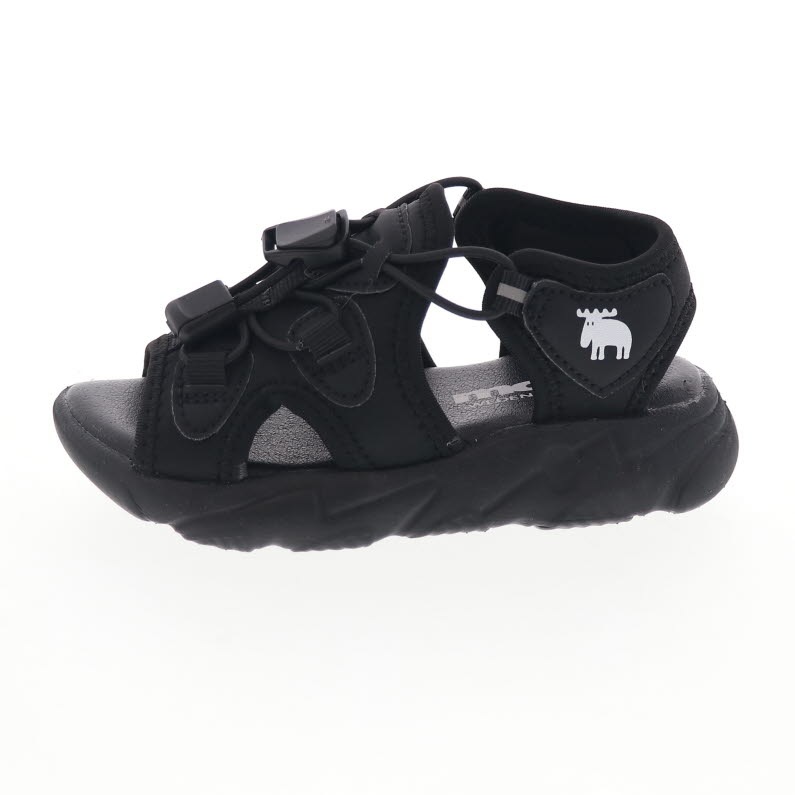 moz モズ キッズ サンダル スポーツサンダル スポサン 履きやすい 子供靴 ゴム紐 MOZ 2203083 BL ブラック 黒 16.0cm～19.0cm