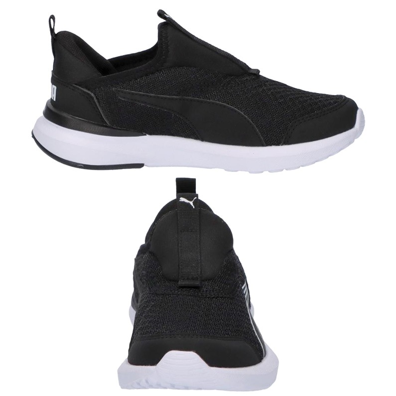 PUMA プーマ キッズ クルーズ プロフォーム イーズイン スニーカー 310250_04 ローカット ブラック×ホワイト ガールズ ボーイズ スッとIN