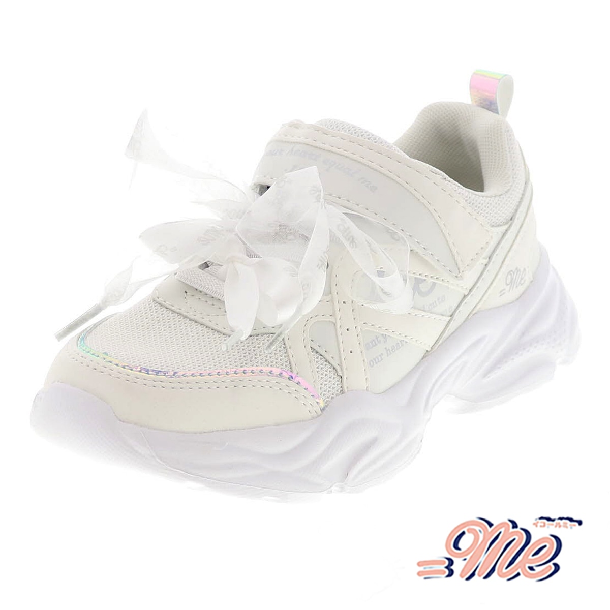 イコールミー キッズ スニーカー 2WAY リボン 厚底 軽量 ベルクロ ME