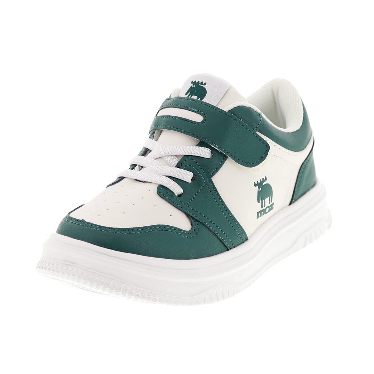 モズ MOZ 25101 キッズスニーカー ジュニアシューズ 子供靴 運動靴 履きやすい 軽い ベルクロベルト ゴム紐  オーク/グリーン/ブルー