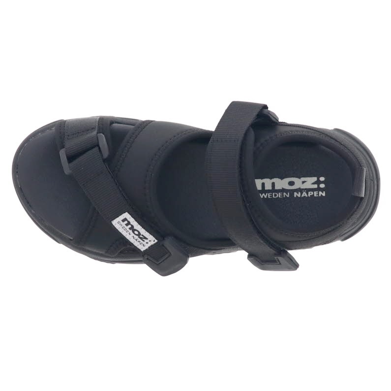 moz モズ キッズ サンダル ジュニアシューズ スポーツサンダル 履きやすい ベルクロベルト MOZ 25104 BL ブラック 黒 20cm～23cm