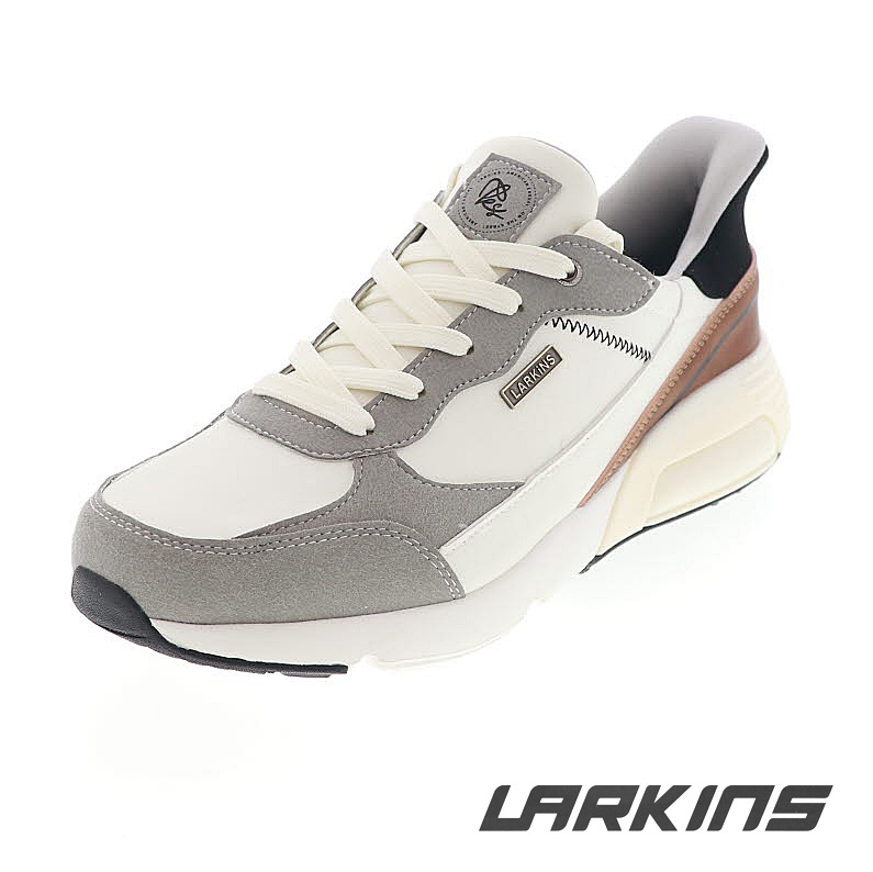 手を使わずに履ける メンズスニーカー カジュアル スリッポンシューズ 軽い 履きやすい LARKiNS ラーキンス L-6100 ホワイト