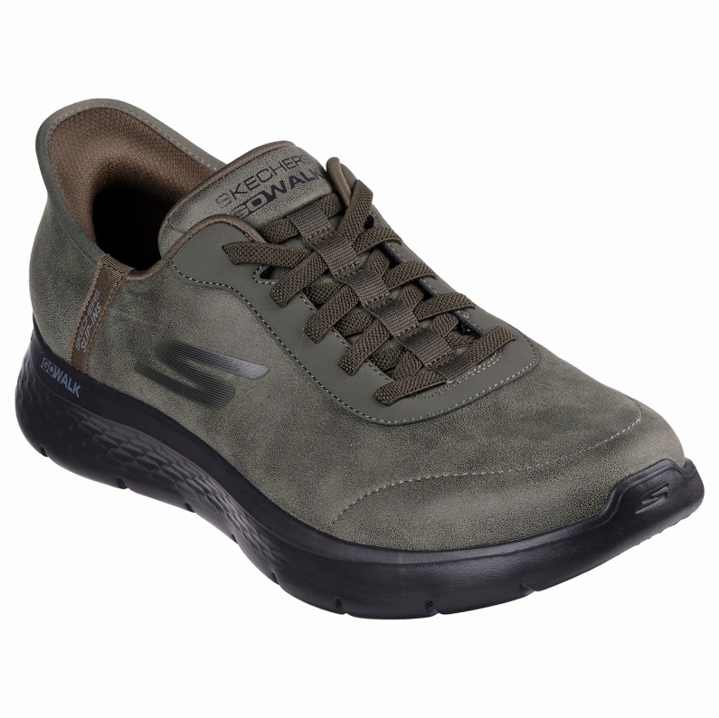 SKECHERS スケッチャーズ スリップインズ メンズ スニーカー 216326 OLV ゴーウォーク フレックス - スムース モーション オリーブ カジュアルシューズ スリッポン