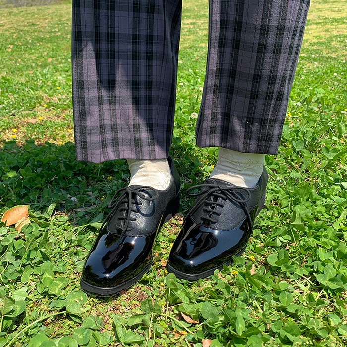 オックスフォード レディース エナメル レースアップシューズ 本