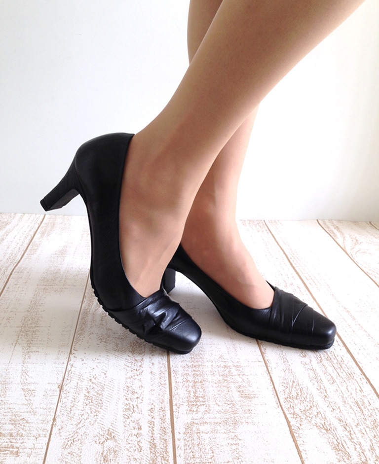 パンプス 痛くない 本革 卒業式 靴 入学式 3E ゆったり 幅広 甲