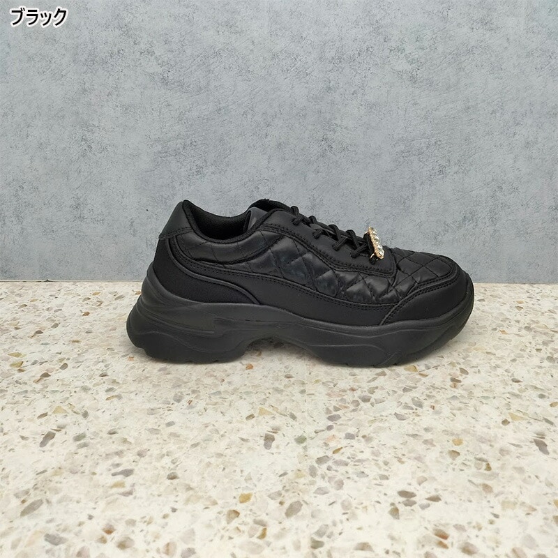 evelyn 厚底ビジュースニーカー ブラック クロックス M - メルカリ
