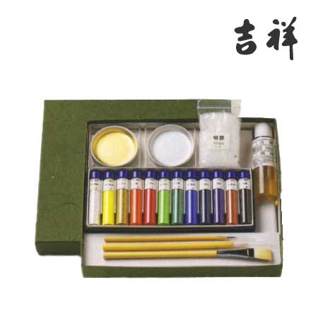 吉祥 水干絵具12色　筆入りセット