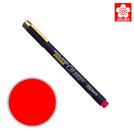 サクラクレパス　ESDK01#19　ピグマ01［レッド］　レッド　0.1㎜