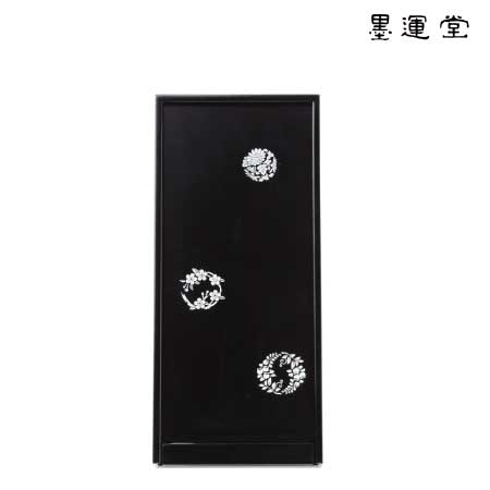 硯箱　越前塗　黒（小）［花丸文］