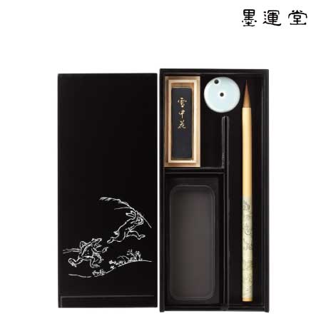 あかしや　AR-08SC　大人の書道セット　黒（小）［鳥獣戯画］　　W90×D200×H30mm