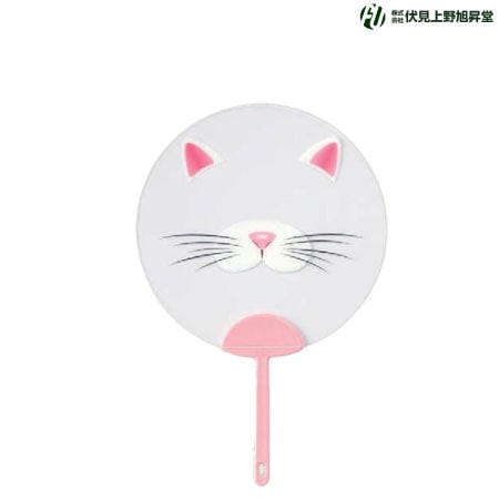 透明フェイスうちわ　ネコ