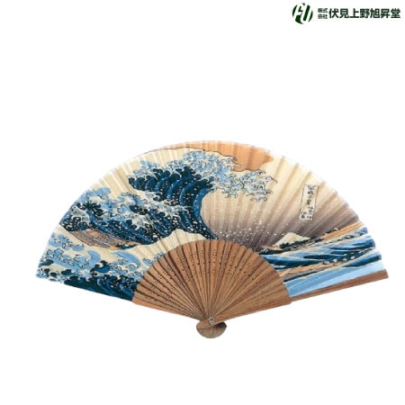 和柄扇子　北斎浪裏