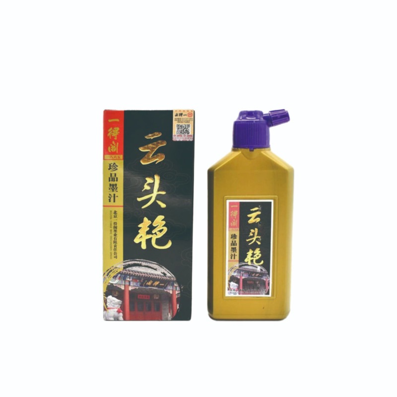 一得閣　　雲頭艶墨汁＜松煙墨＞100g