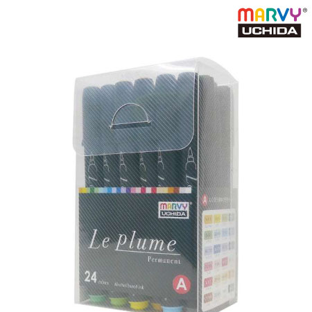 3000B-24A　 ルプルーム 　基本24色セット (黒軸) 　　　