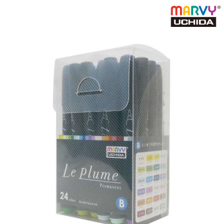 3000B-24B　 ルプルーム 　中間24色セット (黒軸) 　　　