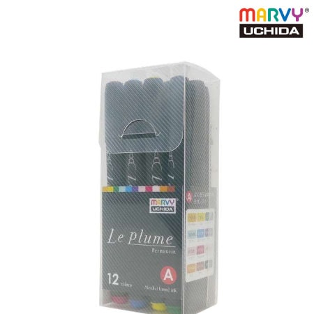 3000B-12A　 ルプルーム 　基本12色セット (黒軸) 　　　