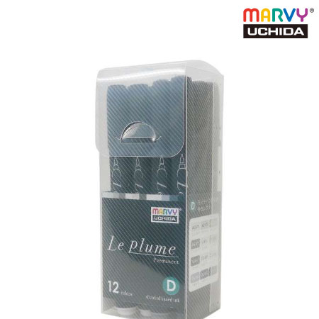 3000B-12D　 ルプルーム 　　グレートーン12色セット (黒軸) 　　　