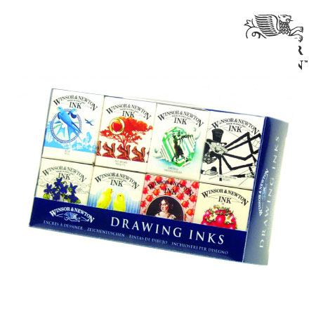 19509809　ドローイングインク 8色 Hセット　　14ml　　