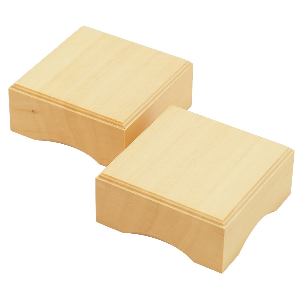 ◆新品同様 将棋 正丸印 高級 駒台(将棋駒台) 6寸用 4本足(4脚型) ヒバ ペア(2台)組セット 箱付 将棋セット 新桂6号折将棋盤と木製普及将棋駒訳あり品・1点限定