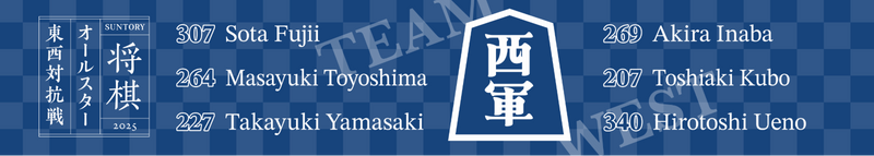 SUNTORY 将棋オールスター 東西対抗戦2025マフラータオル（西軍）