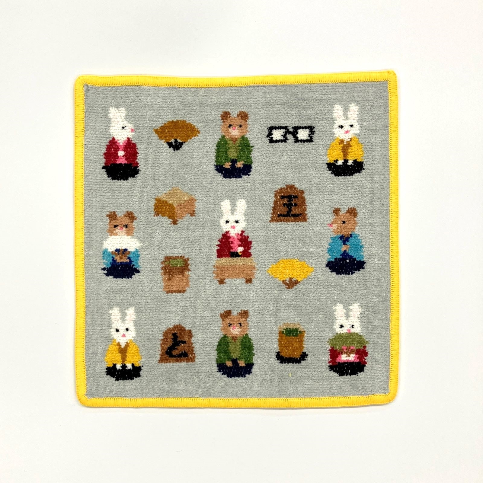 フェイラー ハンカチ 日本将棋連盟　ウサクマショウギ　コラボ　２枚セット フェイラー「ウサクマショウギ」イエロー | 公益社団法人 日本将棋連盟