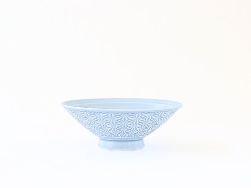 麻彫り 平茶碗 青磁