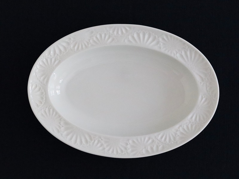 八塚形ホワイト小皿二枚 八塚形ホワイト小皿二枚 饗の器 2つ仕切り皿 深 WH（食器）