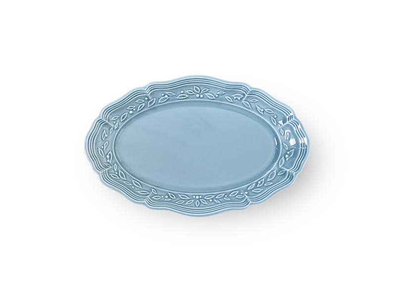 ombre de fleur オリーブオーバルプレート ブルーグレー