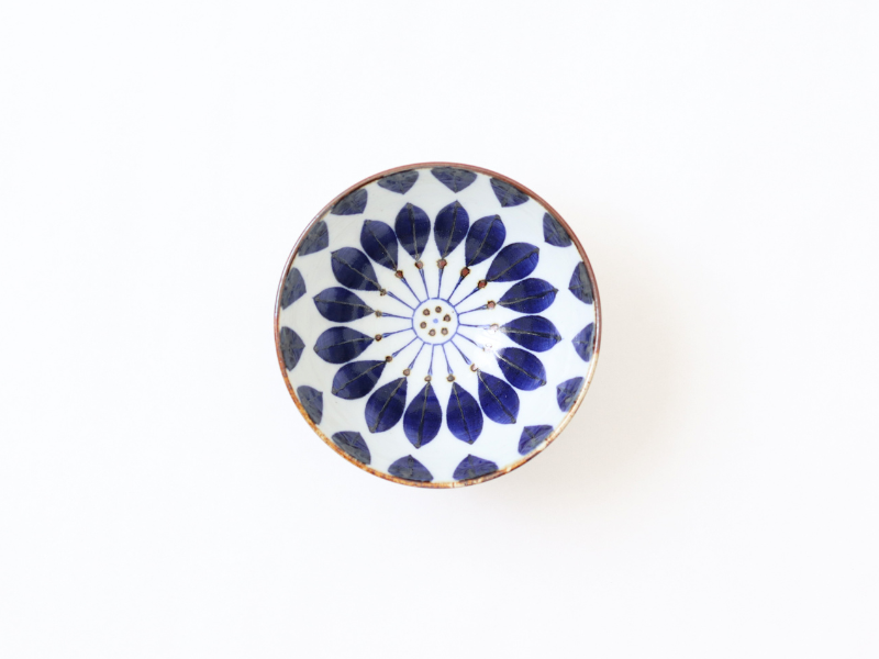 波佐見焼 茶碗 小 ブルーフラワー