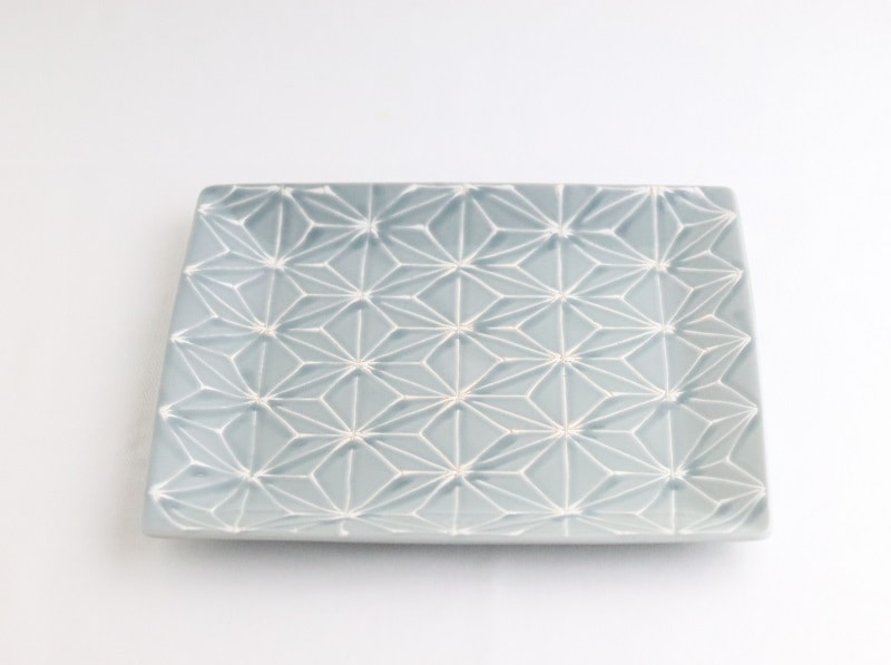 波佐見焼　ホワイトライン　スクエアプレート　L　グレー　翔芳窯 波佐見焼 ホワイトライン スクエアプレート L グレー