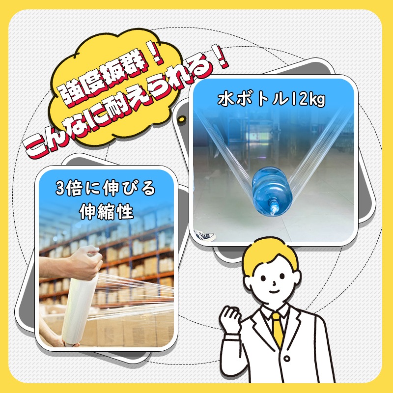 ストレッチフィルム 厚くて丈夫な20ミクロン ストレッチラップ 荷 