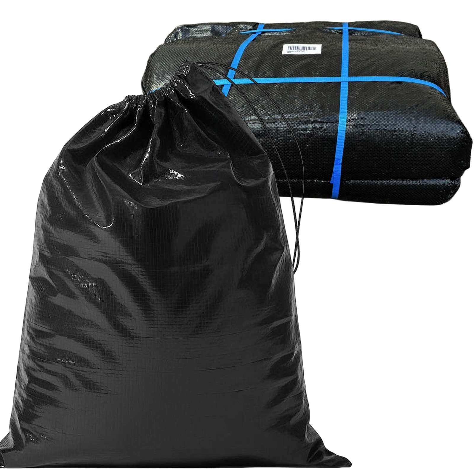 土のう袋 耐候性 uvタイプ 使用目安約3年 セット 62㎝ × 48㎝ スタンダードサイズ くち紐付き 厚手 黒 丈夫 なバージン100%素材 雑草 枝 ガレキ 現場ゴミの処分 植生 浸水 水害対策 土嚢袋