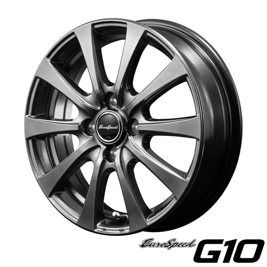 14×5J 100-4穴 +39 ハブ径67㎜ MIDマルカ ユーロスピード G10 メタリックグレー 4本SET 在庫要確認 会社宛 送料無料 NO,4560235001082