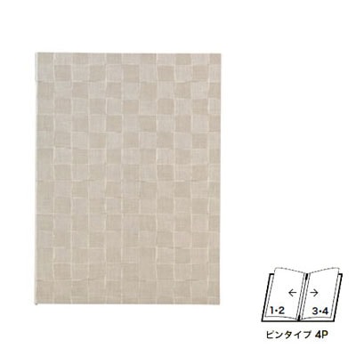 【えいむ ピンタイプ　チェック柄メニュー ＭＢ-３００（特大）アイボリー Ｂ-４ (４ページ）】