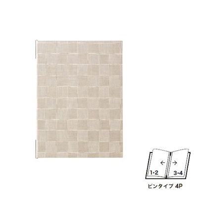 【えいむ ピンタイプ　チェック柄メニュー ＭＢ-３０１（大）アイボリー A-４ (４ページ）】