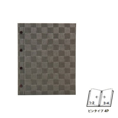 【えいむ ピンタイプ　チェック柄メニュー ＭＢ-３０１（大）ブラウンA-４ (４ページ）】