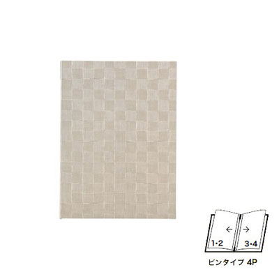 【えいむ ピンタイプ　チェック柄メニュー ＭＢ-３０２（中）アイボリー Ｂ－５ (４ページ）】