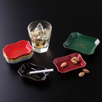 NEXtyle（ネクスタイル）｜灰皿・フリートレー 金線ルリ 長皿S 106×78×21mm（名入れ可） 業務用 おしゃれ 高級感 おつまみ 小皿|陶器製|灰皿