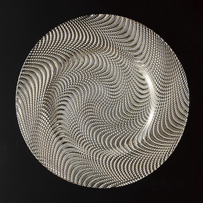 【ガラス丸皿】 ドラ プレート２８ ジンジャーシルバー