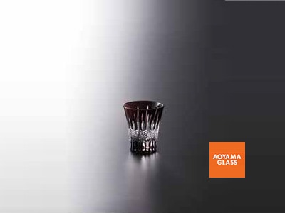 酒器・徳利／【青山硝子】ぐい呑切子・スモーク  50ｃｃ