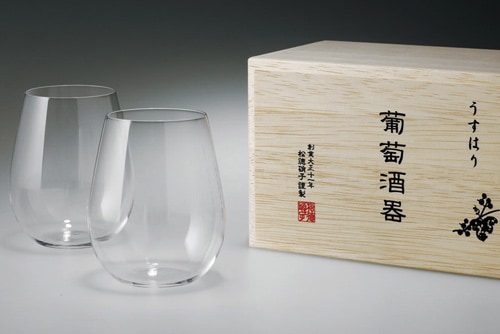 うすはり 葡萄酒器 ボルドー　木箱入（２個組)