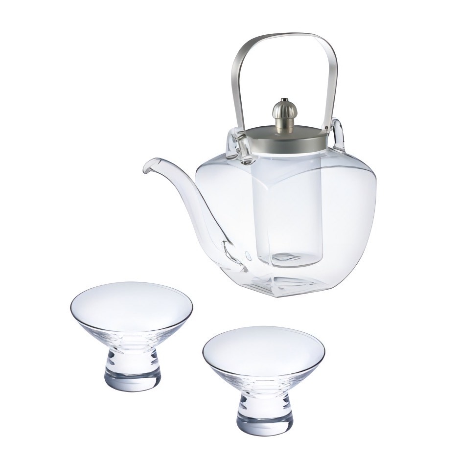 廣田硝子｜ちろり 角ちろり 銀ソフト 酒杯揃い 10154-SLF お酒 お茶 だし汁ポット 高級感 おしゃれ 日本製 耐熱性 個性的 優雅