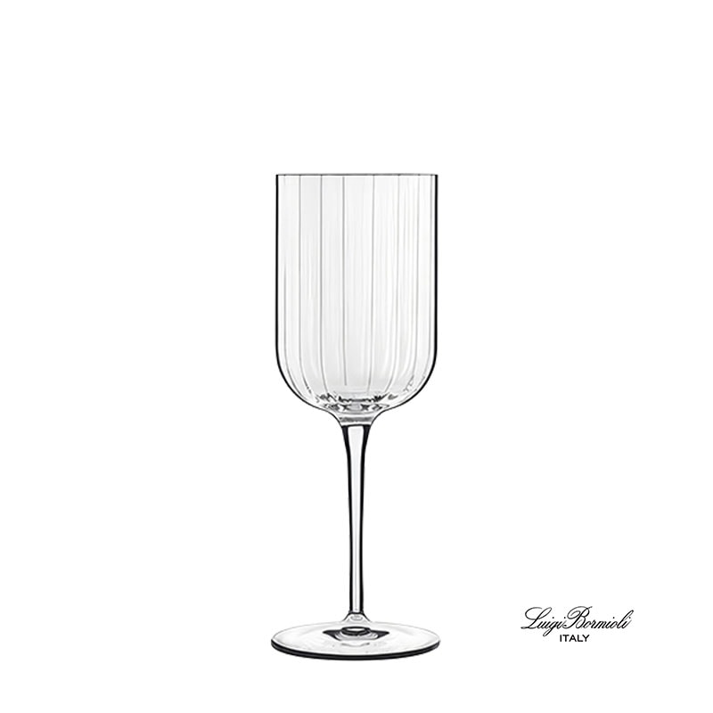 Luigi Bormioli（ルイジ・ボルミオリ）バッハ 白ワイングラス 280ml アール・デコ調ファセットデザイン 鉛フリー強化クリスタル 食洗機対応