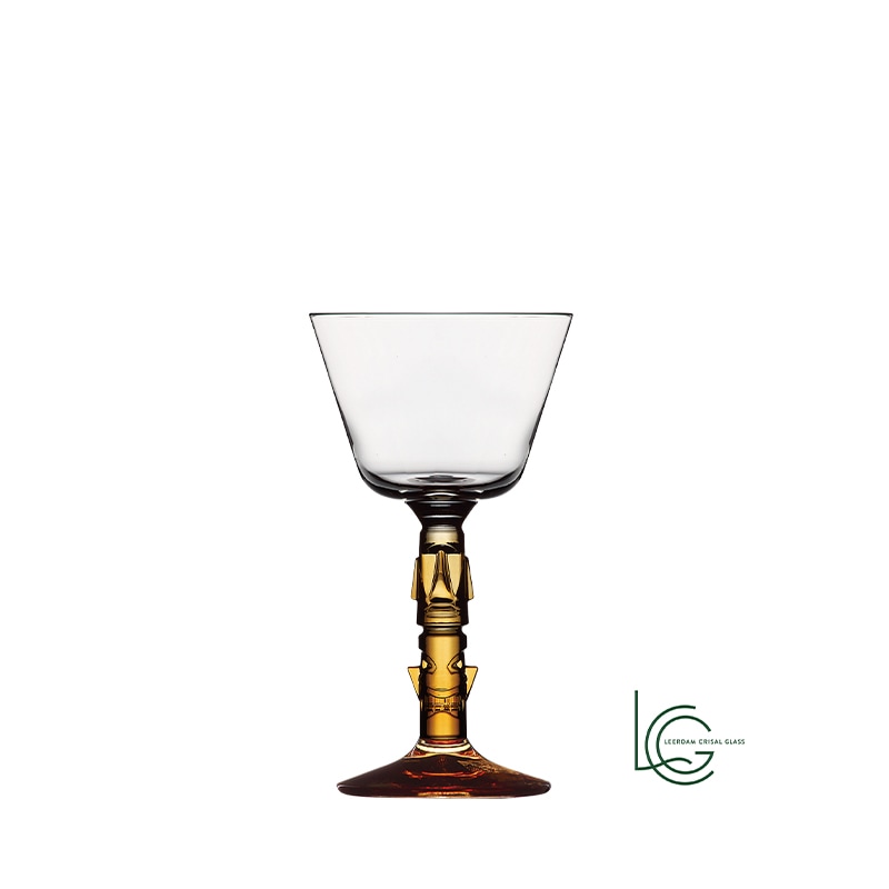 レアダムクリサルグラス（Leerdam Crisal Glass） ONIS｜ティキ マイタイ カクテルグラス 200ml｜ステムにティキを刻んだ、トロピカルカクテルのための業務用一脚