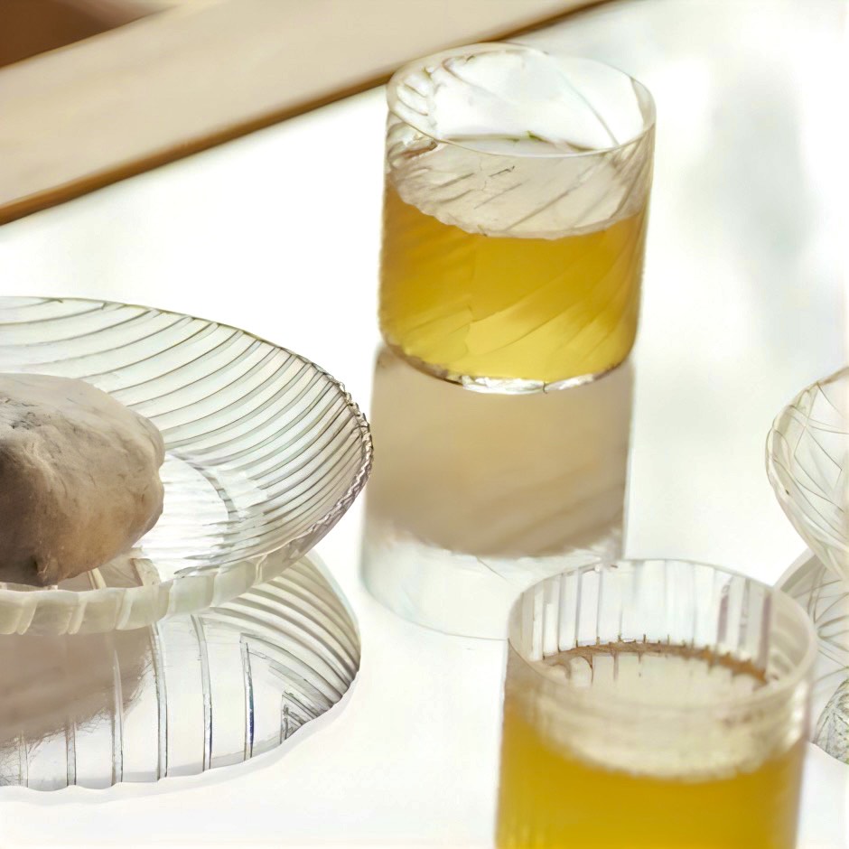 廣田硝子|鉢・ボール 深皿 2224N 舫 もやい プレート レリーフ 高級感 シェルシリーズ デザイン 和食 洋食 ガラス皿 丸皿