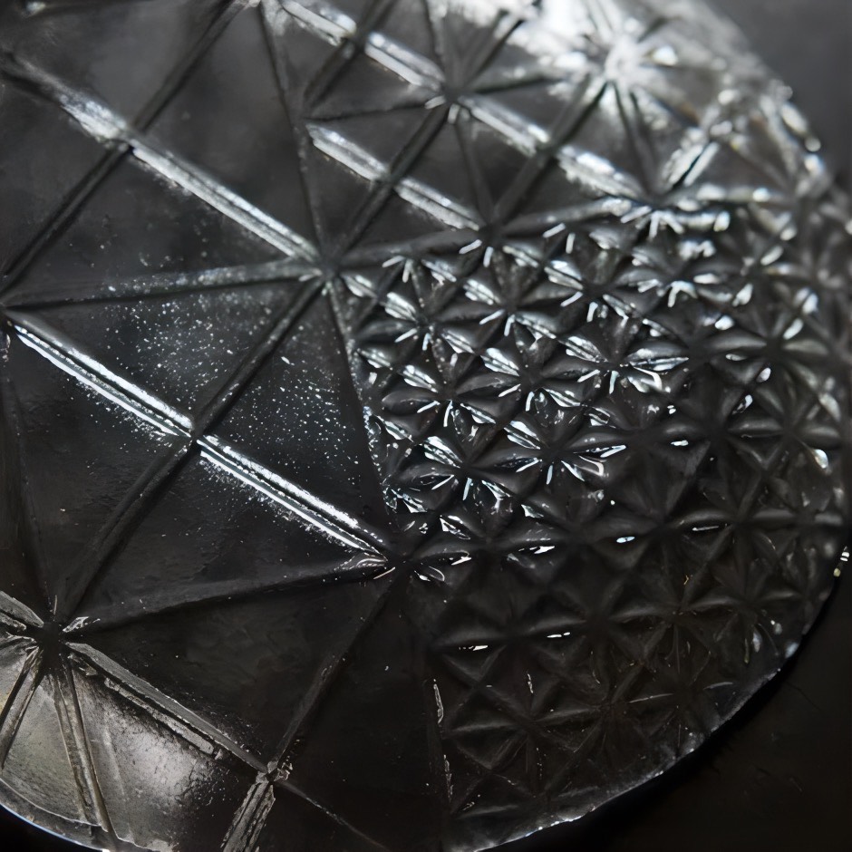 廣田硝子｜鉢・ボール 深皿 2225N 舫 もやい プレート レリーフ 高級感 シェルシリーズ デザイン 和食 洋食 ガラス皿 丸皿