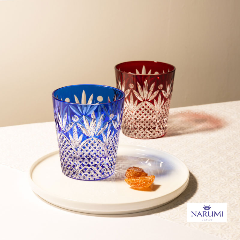 NARUMI(ナルミ)|ロックグラス グラスワークス プリンス (赤) 270cc GW6070-227RD カットグラス 高級感 お洒落
