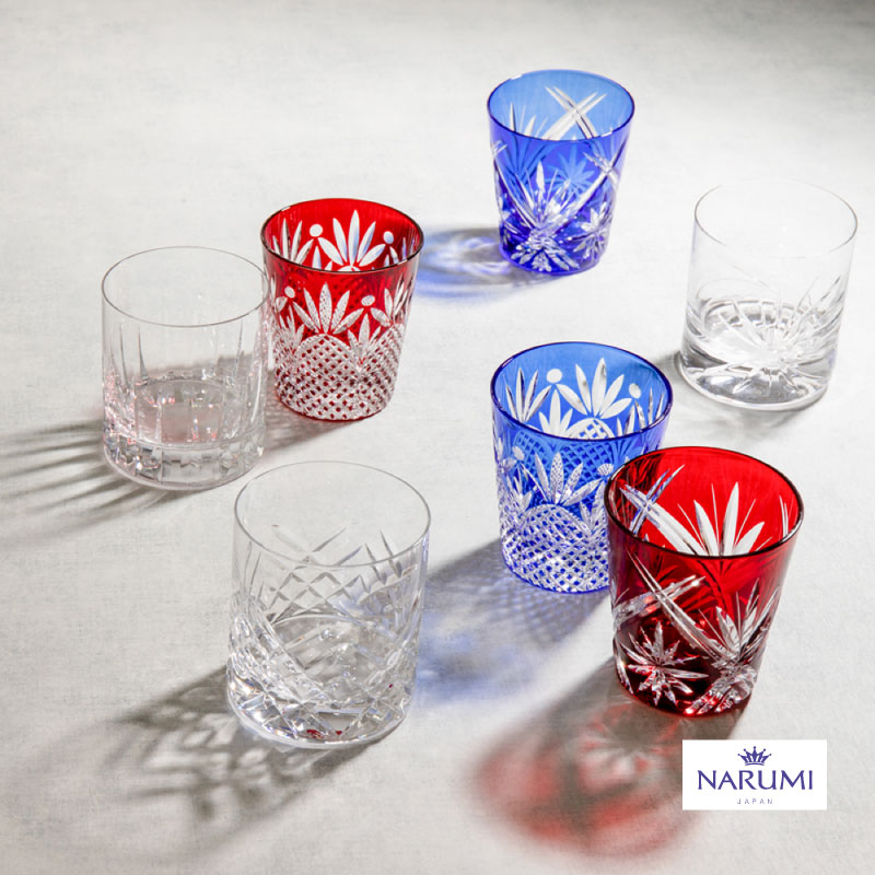NARUMI(ナルミ)|ロックグラス グラスワークス プリンス (赤) 270cc GW6070-227RD カットグラス 高級感 お洒落