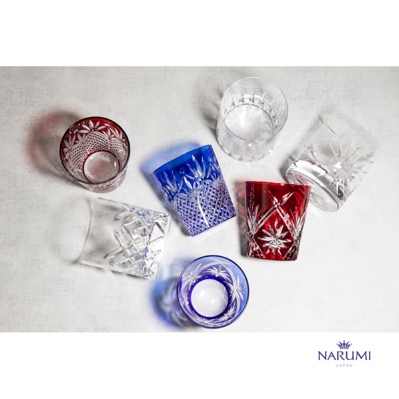 NARUMI(ナルミ)|ロックグラス グラスワークス プリンス (赤) 270cc GW6070-227RD カットグラス 高級感 お洒落