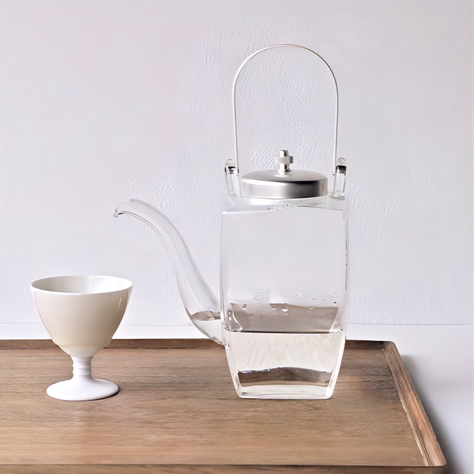 廣田硝子｜ちろり 長角ちろり 銀ソフト（中子付き） 156-SLF お酒 お茶 高級感 おしゃれ 日本製 耐熱性 個性的